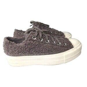 Converse Chuck Taylor All Star Platform Low Cozy Sherpa Women's Size 8 Shoes